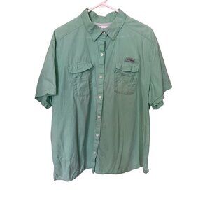 Columbia Mens Green Short Sleeve Vented PFG Fishing Shirt Size 3X Gorpcore outdo